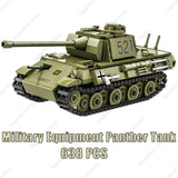 Modern armored vehicle blocks set featuring a detailed military Panther tank with 638 pieces