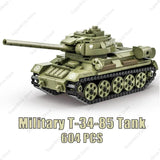 Modern armored vehicle blocks set featuring a detailed military T-34-85 tank with 604 pieces