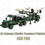 Modern armored vehicle blocks set featuring an air defense missile transport vehicle with 489 pieces