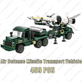 Modern armored vehicle blocks set featuring an air defense missile transport vehicle with 489 pieces