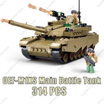 Modern armored vehicle blocks set featuring OEF-M1XS Main Battle Tank with 314 pieces for creative play