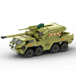 Modern armored vehicle blocks set featuring detailed buildable military vehicle in green color