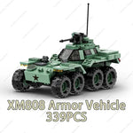 Modern armored vehicle blocks set featuring the XM808 armor vehicle with 339 pieces for kids