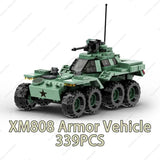 Modern armored vehicle blocks set featuring the XM808 armor vehicle with 339 pieces for kids