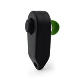 Durable black pet obedience clicker with a green wrist strap for training pets effectively