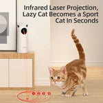Smart pet laser gadget projecting an infrared laser for active playtime with a cat