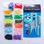 Snap pliers kit for cloth with various colored snaps and tools for easy DIY projects