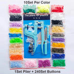 Dropshipman snap pliers kit for cloth with various colorful plastic snaps and tools for DIY projects