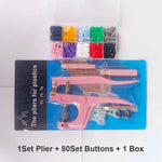 Snap pliers kit for cloth with colorful buttons and tool for easy DIY projects