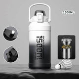 1500ML Stainless Steel Sports Water Bottle with Secure Cap and Built-in Infuser for Active Lifestyles