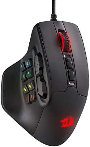 Redragon M811 Aatrox MMO Gaming Mouse, 15 Programmable Buttons Wired RGB Mouse w/Ergonomic
