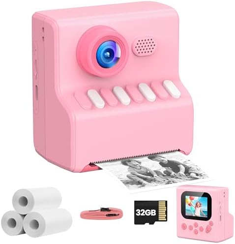 Kids Camera Instant Print Pink Birthday Gifts for Girls and Boys