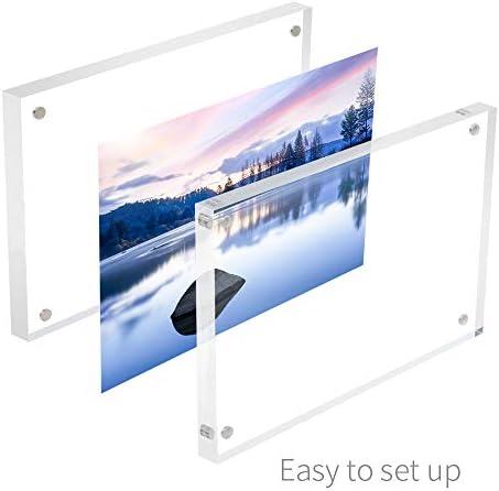 ADColor 5x7 Acrylic Picture Frames-20% Thicker Block Magnetic Floating Photo Picture Frame - Image 2