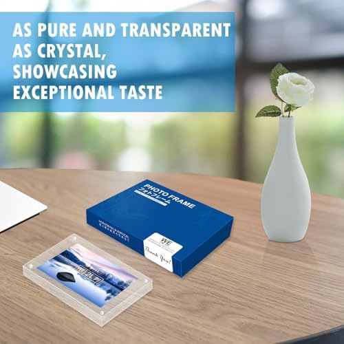 ADColor 5x7 Acrylic Picture Frames-20% Thicker Block Magnetic Floating Photo Picture Frame - Image 5