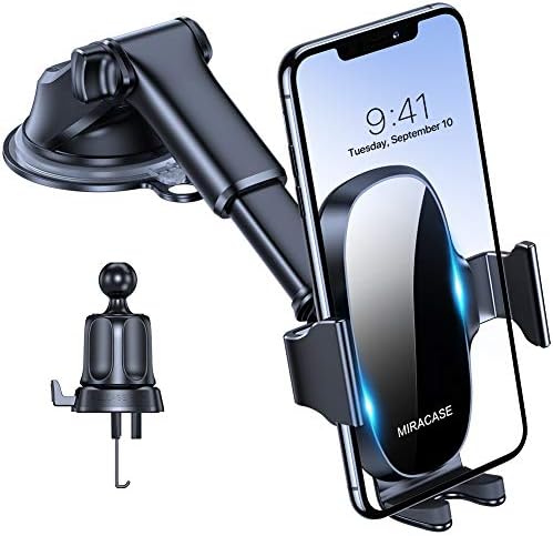 Miracase 3-in-1 Cell Phone Holders for Your Car, Universal Car Phone Holder Mount for Dashboard Air Vent