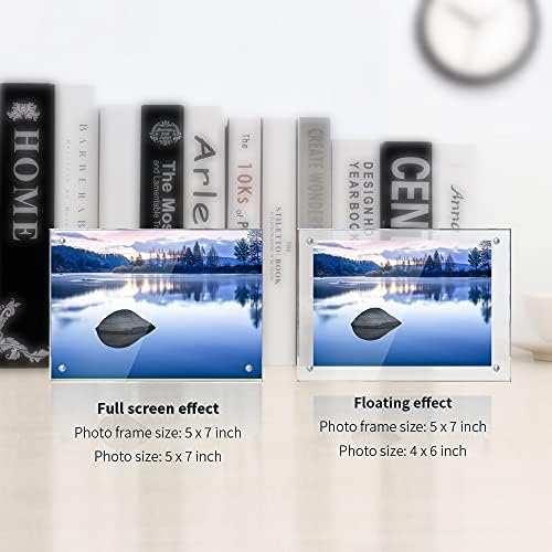 ADColor 5x7 Acrylic Picture Frames-20% Thicker Block Magnetic Floating Photo Picture Frame - Image 3