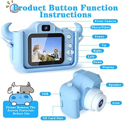 CIMELR Kids Digital Camera for 3-12 Year Old 1080P Video Selfie Camera Toy with 32GB Card - Image 3