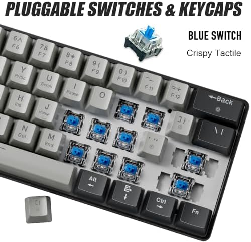 abucow 60% Mechanical Gaming Keyboard Blue Switch Wired Compact Keyboard Anti-Ghosting No-Conflict - Image 2