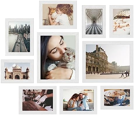 SONGMICS Picture Frames, Collage Picture Frames Set of 10, Two 8x10, Four 5x7, Four 4x6, Photo Frame