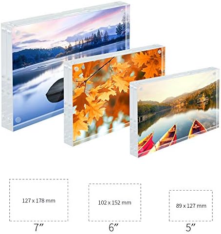 ADColor 5x7 Acrylic Picture Frames-20% Thicker Block Magnetic Floating Photo Picture Frame - Image 6