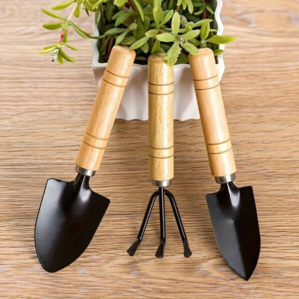 3pcs Heavy-Duty Metal Gardening Tool Set Suitable for Vegetables, Flowers, Heavy-Duty Shovel, Rake, Spade for Container Gardening