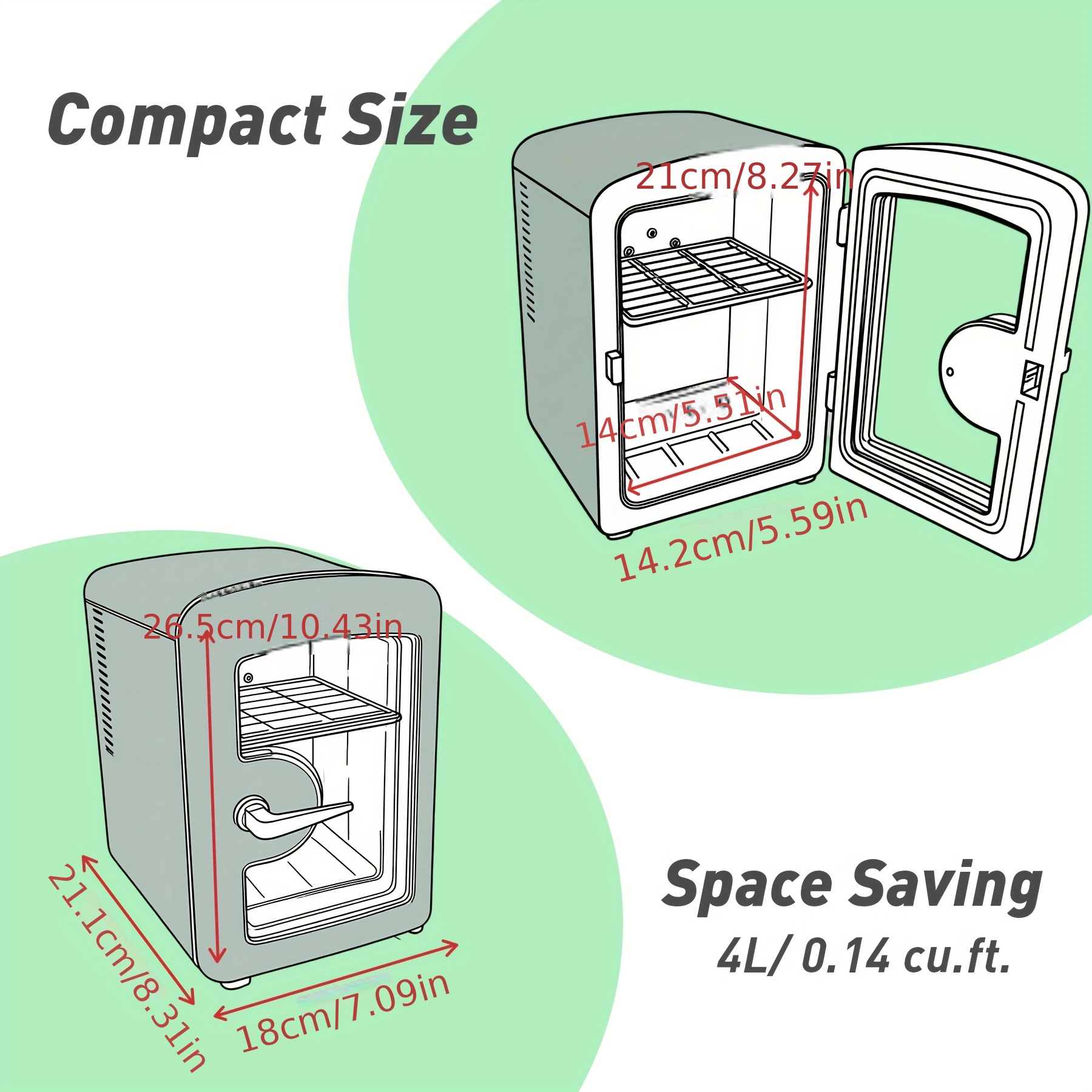 1.06gal Portable Refrigerator with Mirror And Light for Both Heating And Cooling - Image 6
