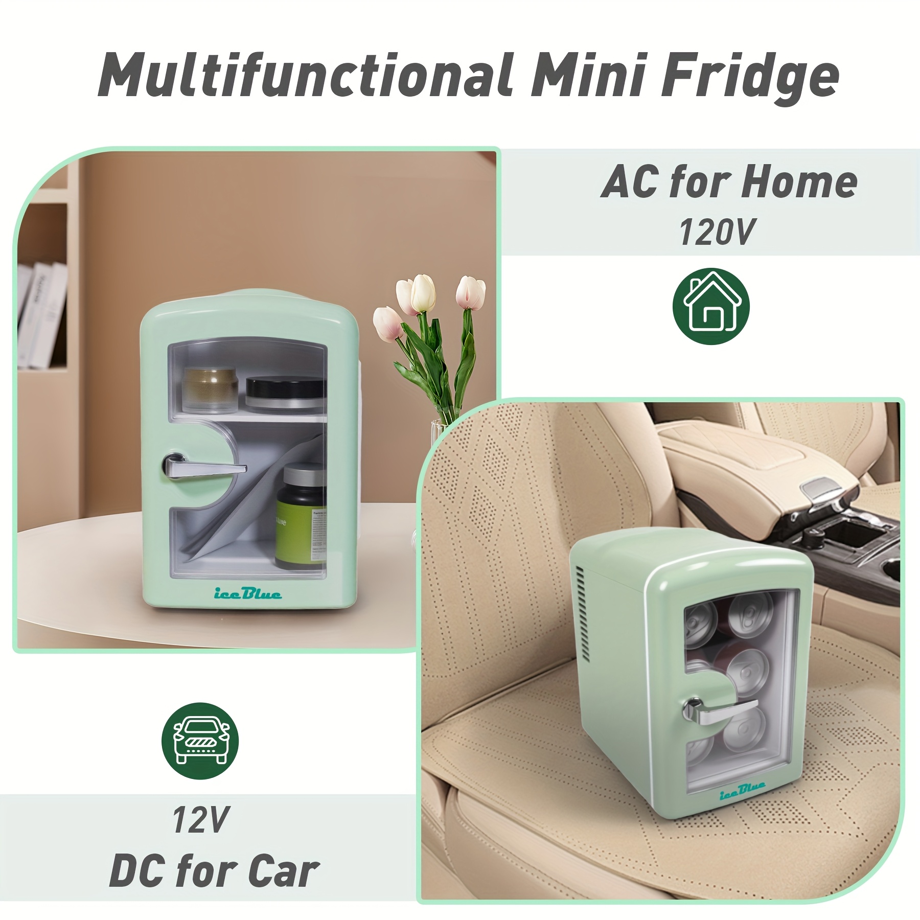 1.06gal Portable Refrigerator with Mirror And Light for Both Heating And Cooling - Image 2