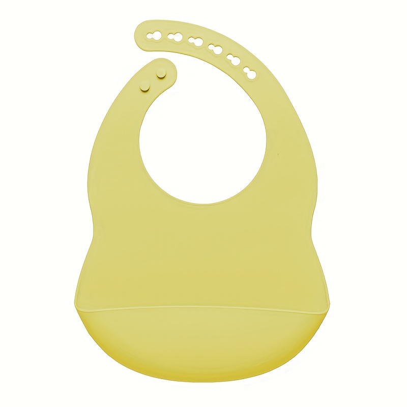 Baby Soft Bib, Simple Plain Color Blank Pattern Adjustable Size Silicone Bib for 1 Year Old - Image 7