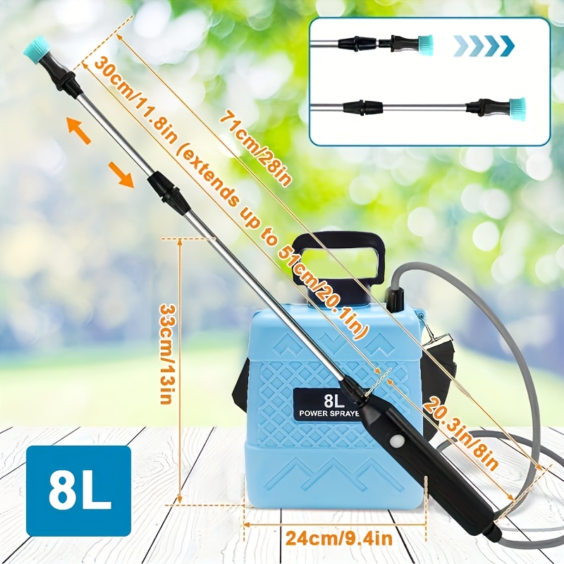 1.3 Gallon Battery-Powered Garden Sprayer with USB Rechargeable Handle, 4 Nozzle Spray - Image 3