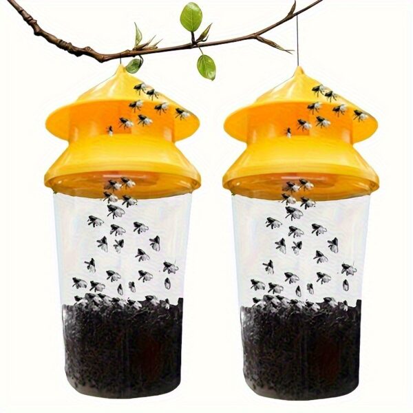 Two Reusable Fly Traps Indoor And Outdoor Plastic Insect Catchers, Suitable for Controlling Pests in Potato And Vegetable Gardens