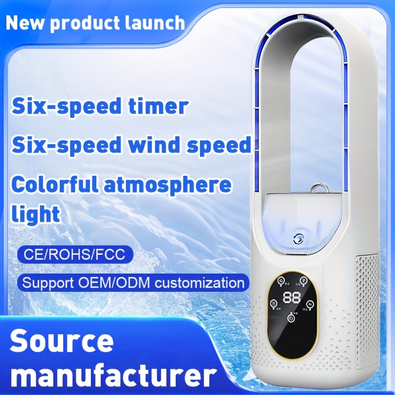 Bladeless Fan with Ice Mist Cooling & 6-Speed Conversion, USB-Powered Portable Air Cooler for Home/ Office - Image 3