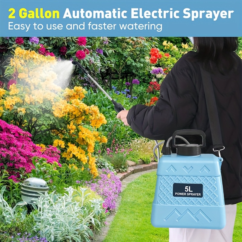 1.3 Gallon Battery-Powered Garden Sprayer with USB Rechargeable Handle, 4 Nozzle Spray - Image 2