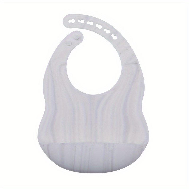 Baby Soft Bib, Simple Plain Color Blank Pattern Adjustable Size Silicone Bib for 1 Year Old - Image 5