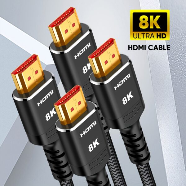 2-Pack High-Speed HDTV Cable Compatible for PS5//8K TVs with eARC, Dynamic HDR, HDCP 2.2/2.3, DTS:X & Slim Nylon Braided Cord