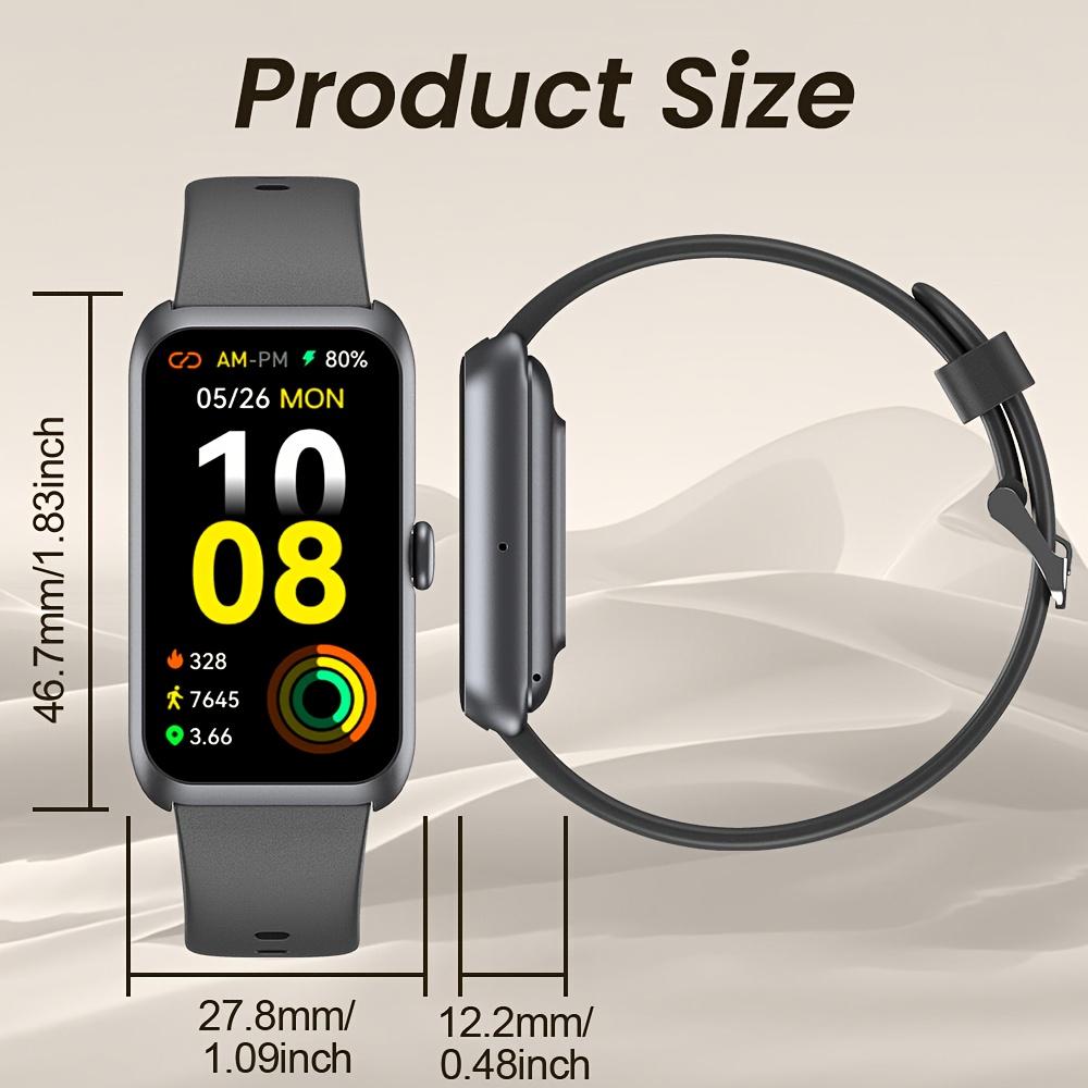 1.47-Inch HD Touchscreen Smartwatch, Unisex Fitness Tracker with SMS Alerts - Image 3