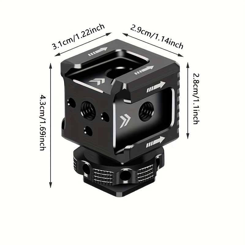 Zxun Gt Heavy-Duty Triple Cold Shoe Mount Adapter with 1/4" Arri Hole Camera Cage Base, Compatible with DSLR - Image 5