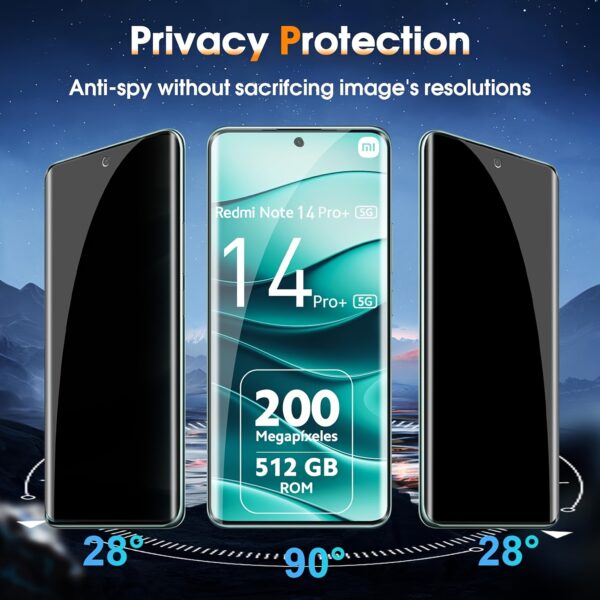 Xiaomi Redmi Note 14 Pro+ 5G Redmi Note 14 Pro Plus 5G Exclusive Privacy Screen Protector