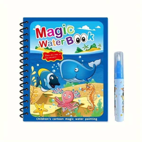 Magic Water Book Reusable Doodle Cards with Pens, Interactive Water Painting Toy for Youngsters