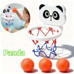 Children's mini cartoon animal basketball rings, children's bath toys, baby bath toys and games, the perfect gift prepared for children - 4pcs-Panda