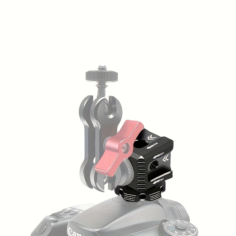 Zxun Gt Heavy-Duty Triple Cold Shoe Mount Adapter with 1/4" Arri Hole Camera Cage Base, Compatible with DSLR - Image 4