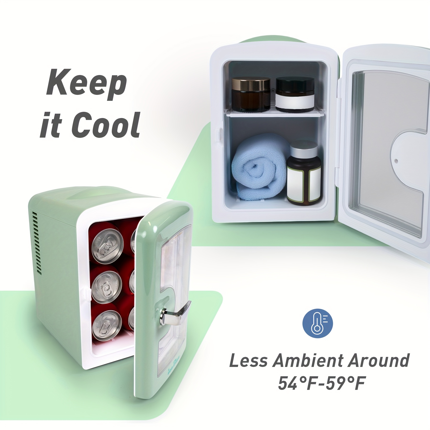 1.06gal Portable Refrigerator with Mirror And Light for Both Heating And Cooling - Image 4