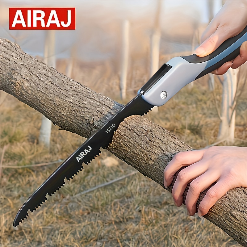 AIRAJ 1pc Industrial Grade Folding Saw Heavy-Duty Manual Cutting Tool with Anti-Slip Durable Handle