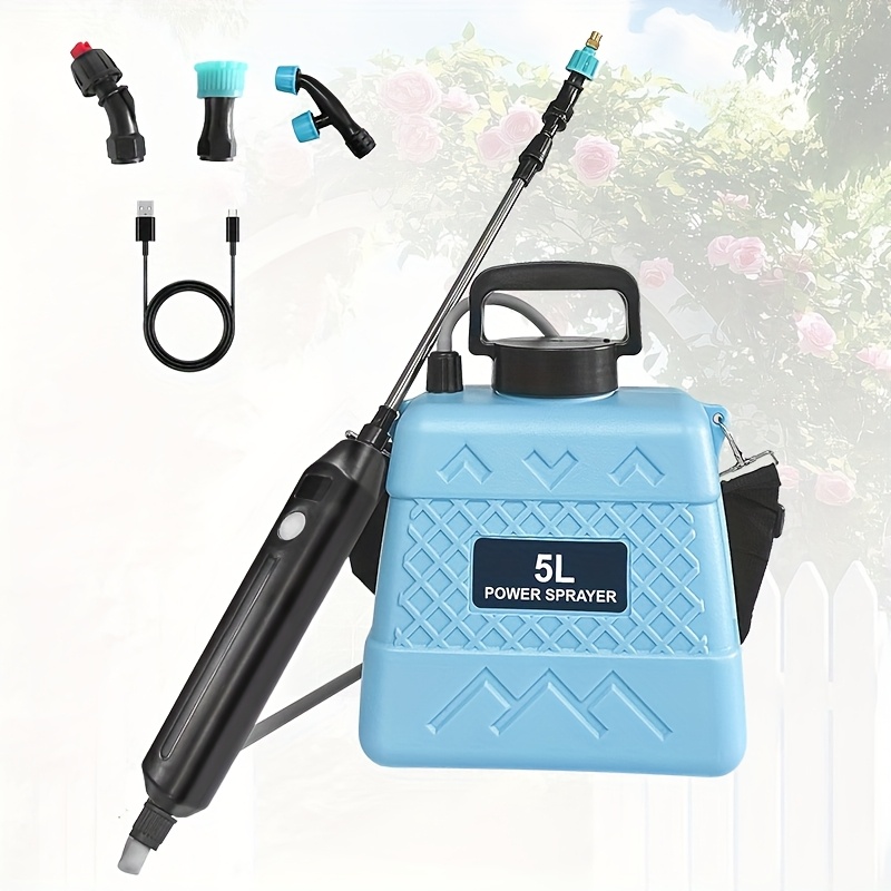 1.3 Gallon Battery-Powered Garden Sprayer with USB Rechargeable Handle, 4 Nozzle Spray - Image 5