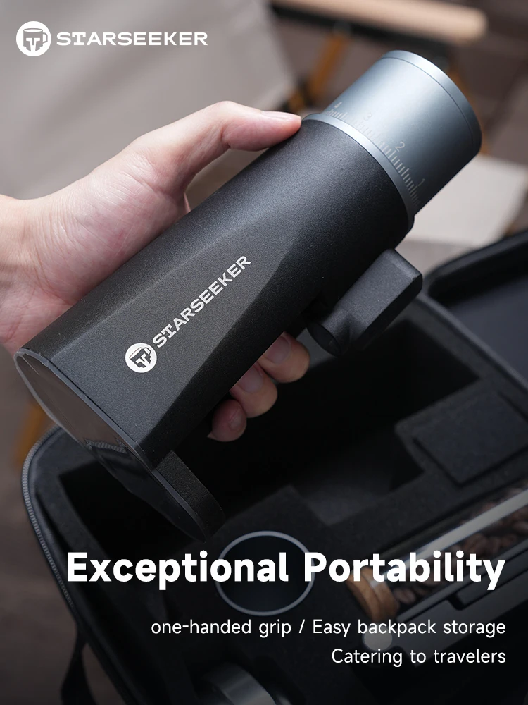 STARSEEKER EDGE Mini Portable Electric Coffee Grinder 38mm Cone Burr Stepless Adjustable Type-C Home Outdoor Travel Suit — STARSEEKER