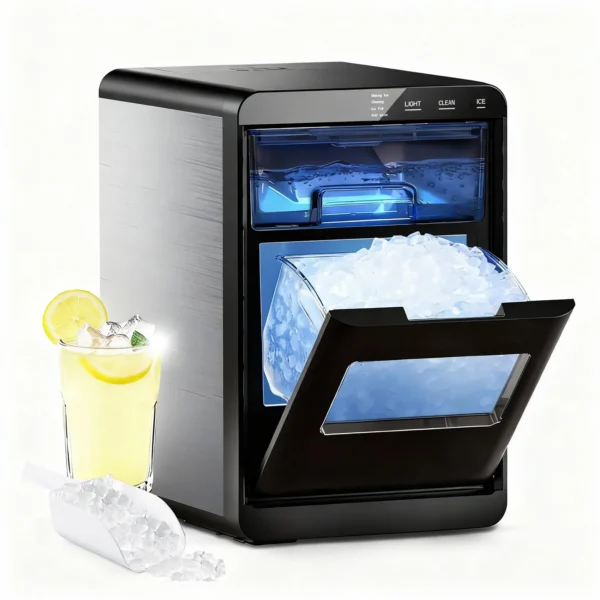 Nugget Ice Maker Countertop 44bs/24H Self-Cleaning Chewable Pellet Ice Machine with Ice Scoop & Basket for Home/Kitchen/Party — MAC