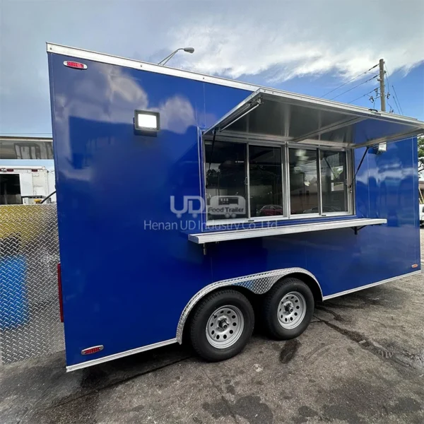 Mobile Fast Food Trailers Fully Equipped Enclosed Trailer BBQ Vending Cart Restaurant Food Truck with Full Kitchen — Mobile