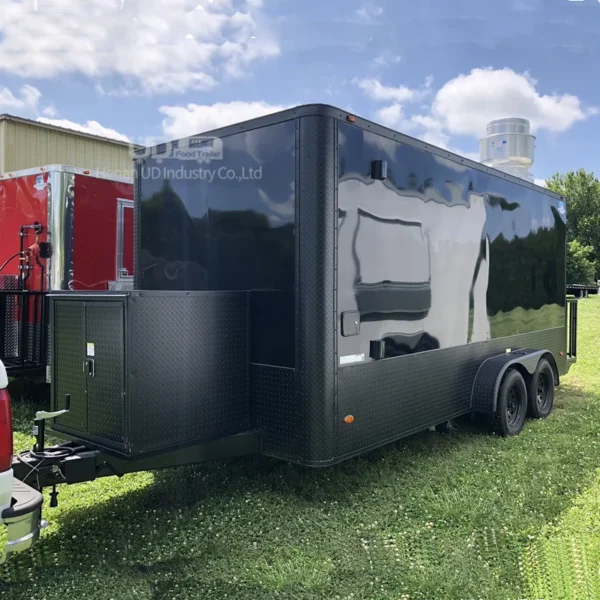 Food Trailer Festival Mobile Kitchen New Design Food Truck Halal Chicken Taco Cart Fast Food Concession Truck Fully Equipped — Food