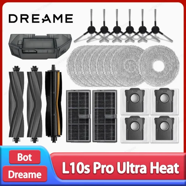 Dreame L10s Pro Ultra Heat / X30 Ultra Robot Vacuum Cleaner Accessories Main Side Brush Mop Cloth Hepa Filter Dust Bag Spare — Dreame