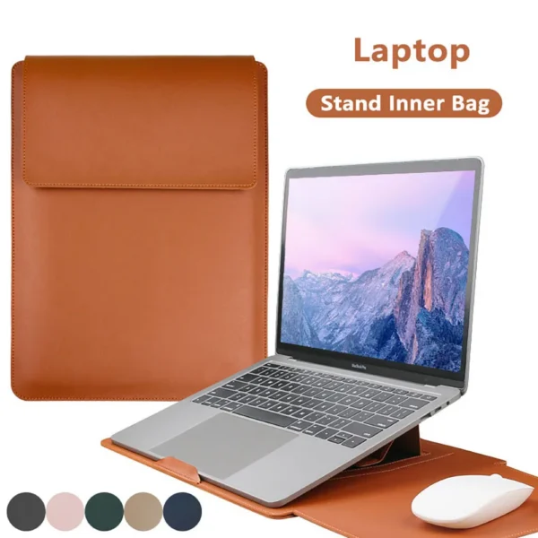 PU Leather Laptop Computer Sleeve Case Bag Stand Cover Pouch Man Women 13 14 15 15.6 16 inch for Macbook Air Samsung HP Lenovo — Samsung
