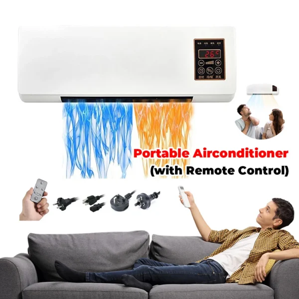 Wall Mounted Portable Airconditioner with Remote Control Split Max Airconditioners Mini Split AC/Heating System for Home Office — Wall